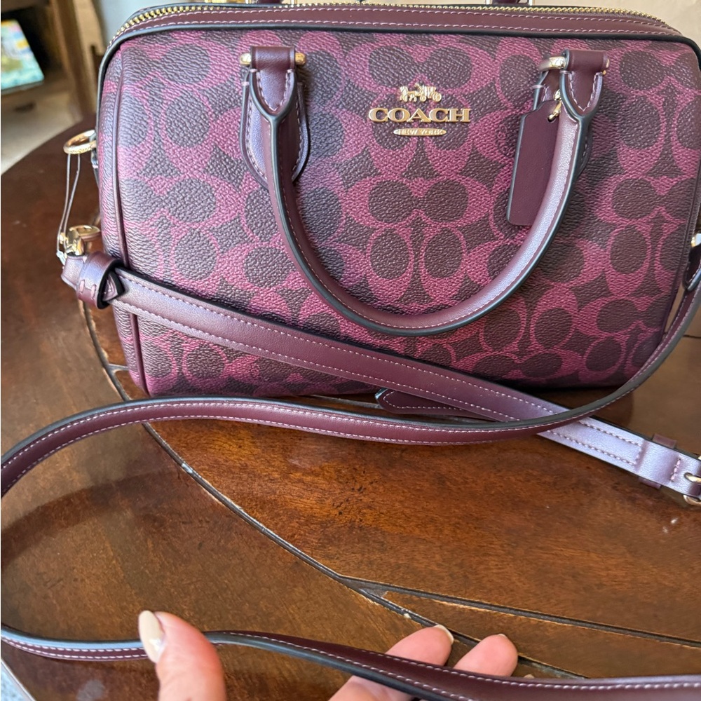 Coach Burgundy Signature Satchel